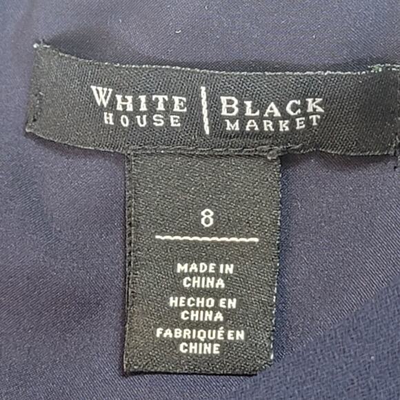 White House Black Market Chiffon Balloon Sleeves Dress Size 10 - Picture 2 of 12